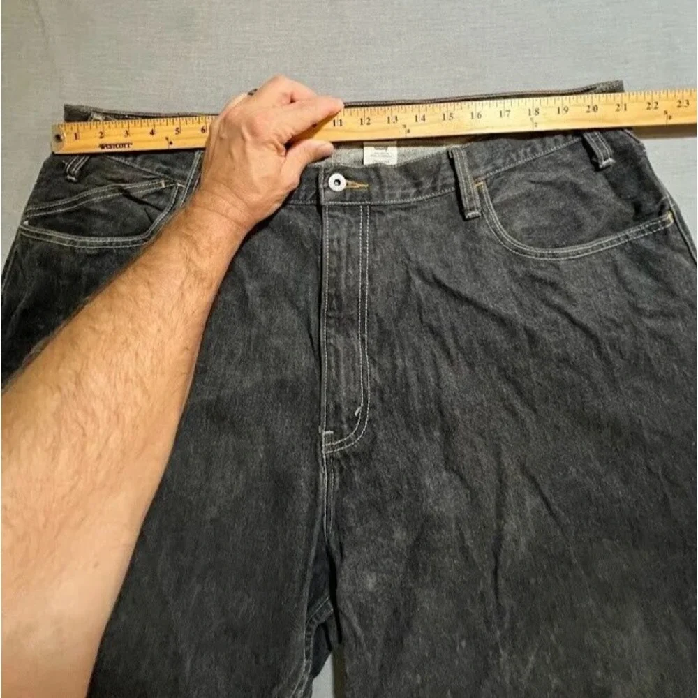 Levi's Silver Tabs Cut Off Shorts Mens 42‎ Black Denim Pocketed Zip Men.
